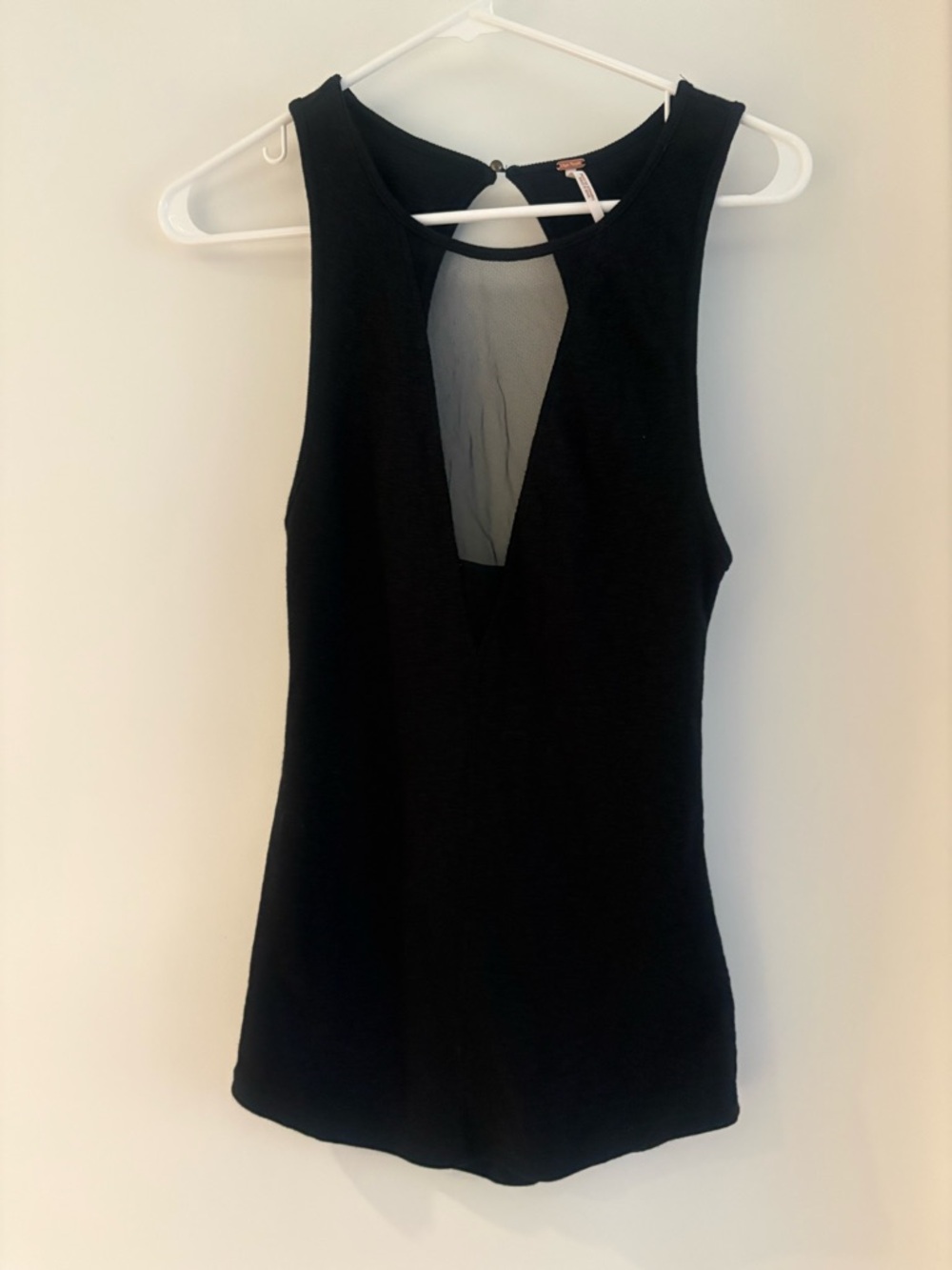 Free People Black Keyhole Racerback Tank